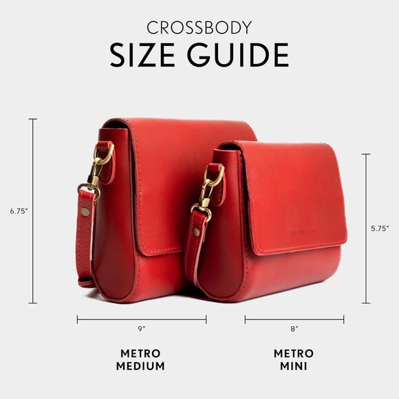 ⚡Portland Leather Women Ruby Handmade Finest Goods Metro Crossbody Bag - Picture 3 of 5